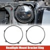Unique Bargains Headlight Mounting Bracket Ring Headlamp Bracket Bezels Cover for Jeep 7" 1 Pair - 2 of 4