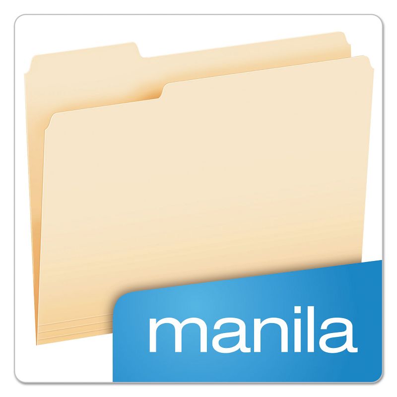 Pendaflex Essentials File Folders 1/3 Cut First Position Top Tab Letter Manila 100/Box 752131, 5 of 8