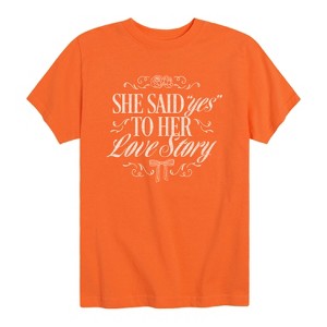 Boys' - Instant Message - Yes To Her Love Story Short Sleeve Graphic T-Shirt - 1 of 4