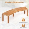 Costway 1/4 PCS Outdoor Curved Bench with Slatted Seat Solid Acacia Wood for Yard - 3 of 4