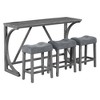 Spassway 4-Piece Counter Height Dining Set with USB Port Bar Table with 3 Fabric Bar Stools Dining Table Set Pub Table Set for Small Rooms - 4 of 4