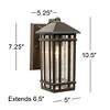 Kathy Ireland Sierra Craftsman Mission Outdoor Wall Light Fixtures Set of 2 Rubbed Bronze 10 1/2" Seedy Glass Panels for Post Exterior Light Barn Deck - 4 of 4
