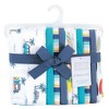 Hudson Baby Infant Boy Cotton Flannel Burp Cloths, Surfer Dude, One Size - 2 of 4