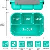 LunaLulinlk Bento Box, 1300ml Lunch Box Container with 4 Compartments, Fork, Leak-proof, Microwave/Dishwasher/Freezer Safe (Green) - 2 of 4