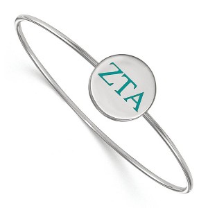 Black Bow Jewelry Sterling Silver Zeta Tau Alpha Greek Life Bangle Bracelet 6 Inch - 1 of 3