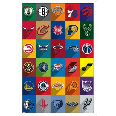 Trends International NBA League - Logos 24 Framed Wall Poster Prints