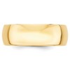 Black Bow Jewelry 7mm or 8mm 10K Yellow Gold Lightweight Half Round Standard Fit Band - 2 of 4