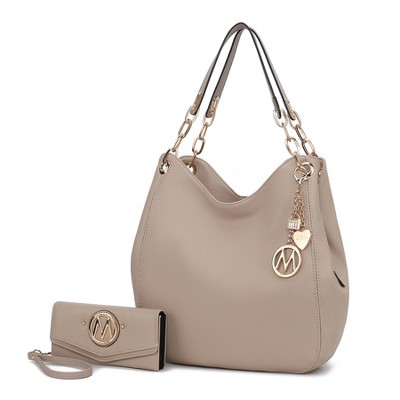 MKF Collection Ashley Vegan Leather Women’s Hobo Shoulder Bag with Wristlet Wallet by Mia K