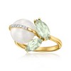 Ross-Simons 9.5-10mm Cultured Pearl and 1.80 ct. t.w. Prasiolite Ring With Diamonds in 14kt Yellow Gold - 4 of 4