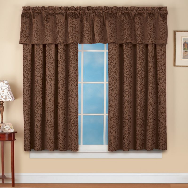 Collections Etc Thermal-backed Scroll Insulated Window Valance Blocks Light, Reduces Outside Noise and Provides Insulation from Heat and, 3 of 5