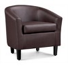 Accent Chairs Faux Leather Barrel Chairs Club Armchairs with Soft Seat for Living Room Bedroom Reading Waiting Room - 2 of 4