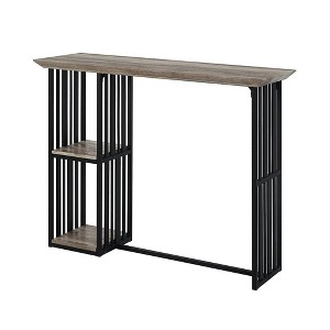 Acme Furniture 47" Zudora Dining Table Antique Oak Sandy Black Finish: Sturdy Metal Pedestal Base, Seats 2 - 1 of 4