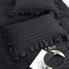 PiccoCasa Microfiber Soft Zippered Seersucker Lightweight Duvet Cover Set with Corner Ties 3 Pcs - 4 of 4