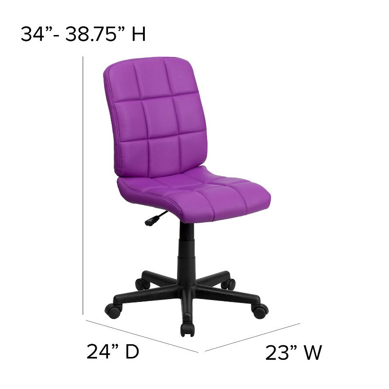 Emma and Oliver Mid-Back Quilted Vinyl Swivel Task Office Chair, 4 of 11