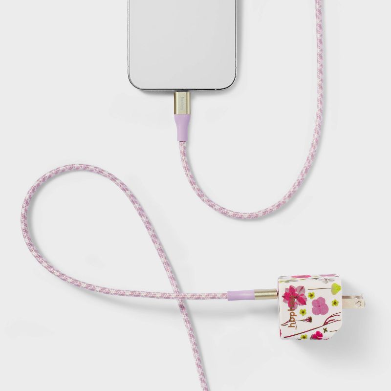 2-Port Wall Charger with 6&#39; Lightning to USB-C Cable - heyday&#8482; Floral, 3 of 6