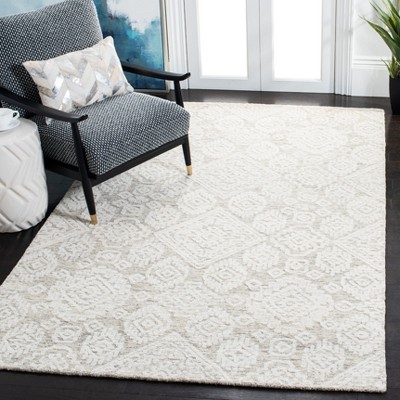Ivory Hand-Tufted Wool Rectangular Area Rug