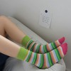 Anna-Kaci 3 Pairs Cotton Crew Socks with Retro Colored Striped Patterns and Comfortable Classic - 2 of 4