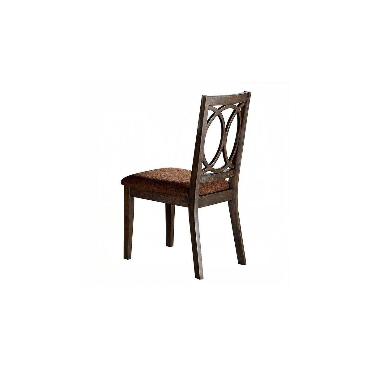Set of 2 19" Jameson Dining Chairs Brown Fabric/Espresso - Acme Furniture: Upholstered, Traditional Design, Wood Frame - thumbnail 3
