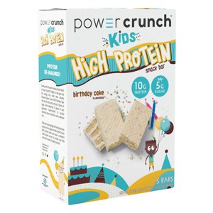 Power Crunch Kids' Protein Snack Bars - Birthday Cake - 1.13oz/5ct - 1 of 4
