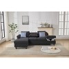 L-Shaped Sectional Sofas with Hidden Storage Units and Matching Accent Pillows, Available in Fabric or Faux Leather Upholstery - 3 of 4