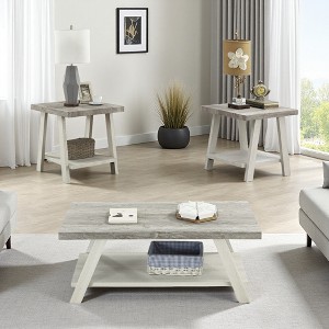 3-Piece Particle Board Coffee Table Set - 1 of 4