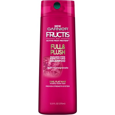 Garnier Fructis Plush Fortifying Shampoo with Pomegranate Volumizing for Fine Hair 12.5 fl oz