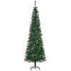 HOMCOM 6.5 FT Pencil Artificial Christmas Tree, Slim Pine Needles Xmas Tree with Realistic Branches, Pine Cones, Metal Base, Green - 4 of 4