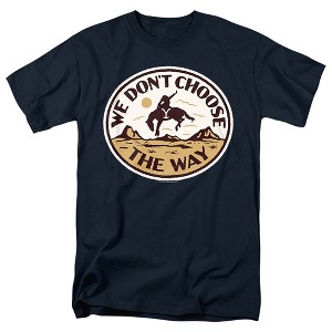 Yellowstonewe Don'T Choose The Way Bucking Bronco Adult T-Shirt Navy - 1 of 4