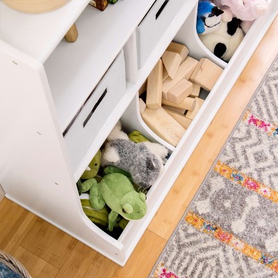 White Wooden Kids' Toy Storage Organizer with Cubbies