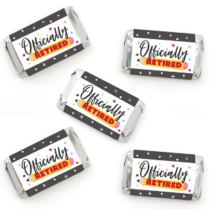 Big Dot of Happiness Teacher Retirement - Mini Candy Bar Wrapper Stickers - Happy Retirement Party Small Favors - 40 Count - 1 of 4