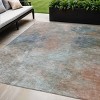 Copper And Navy Blue Abstract Washable Indoor Outdoor Area Rug - 2 of 4
