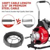 Drain Cleaner Machine, Portable Auto Feed Sewer Snake Auger on Wheels, Drain Cleaning Machine with 4 Cutters & Air-Activated Foot Switch - 2 of 4