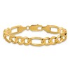 Black Bow Jewelry Men's 10k Yellow Gold 8.75mm Solid Figaro Chain Bracelet- 9 inch - 2 of 4
