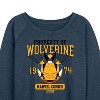 Women's - Marvel - Property of Wolverine Lightweight French Terry Wide Neck Long Sleeve Shirt - 2 of 4