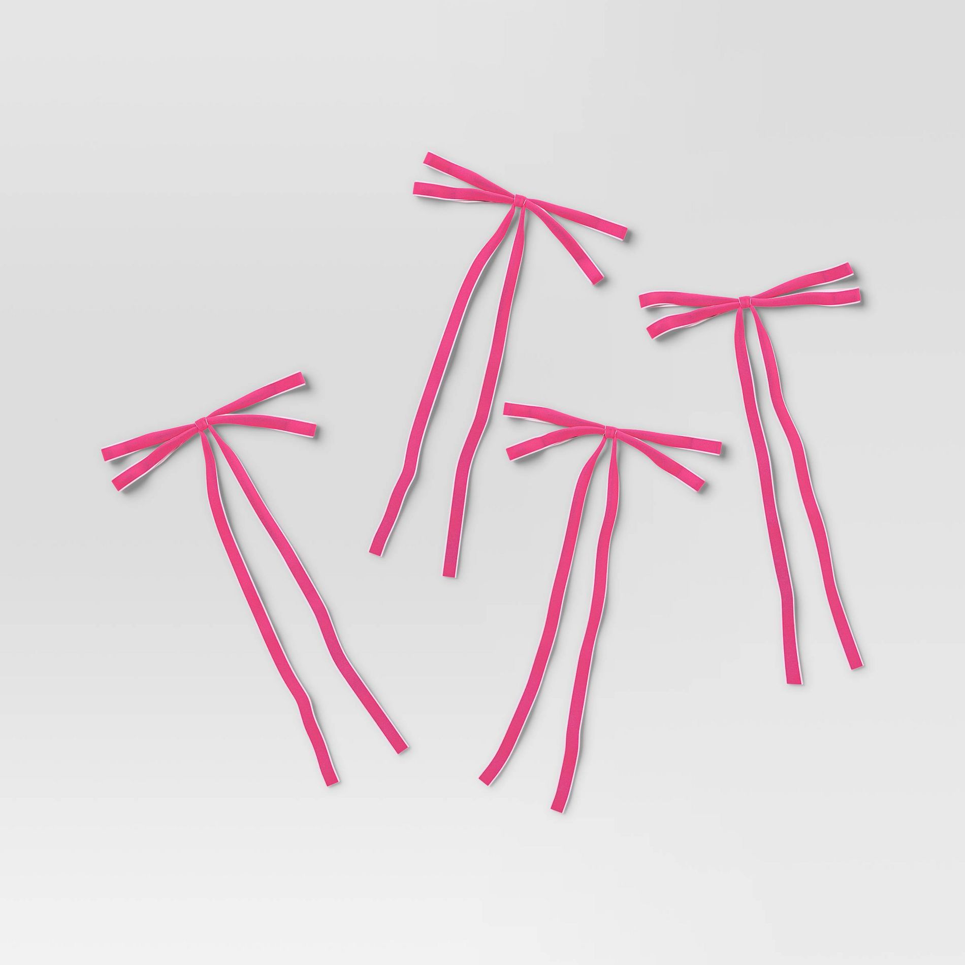 4ct Christmas Fabric Bows Hot Pink - Wondershop™