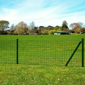 vidaXL Euro Fence Steel 82ftx3.3ft Green - 1 of 3