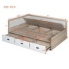 Twin/Full Size Daybed with 3 Drawers and 3 Storage Compartments - ModernLuxe - 3 of 4