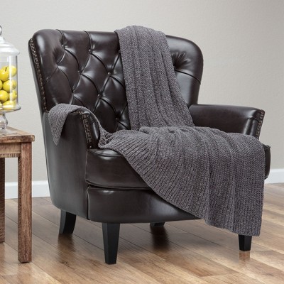 Chanasya Knit Chenille Throw Blanket - Lightweight Decorative Throw Blanket