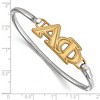 Black Bow Jewelry 14k Yellow Gold Plated Sterling Silver Alpha Phi Greek Life Bangle Bracelet 8 Inch - 2 of 3