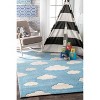 Nuloom Cloudy Sachiko Kids Indoor Area Rug - Blue 3' 6" x 5' 6" - 2 of 3