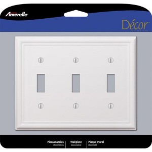 Amerelle Chelsea White 3 gang Stamped Steel Toggle Wall Plate 1 pk - 1 of 1