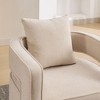 PAGED Swivel Accent Chair Modern Comfy Sofa Chair with Weathered Base, Open Back Barrel Chair for Living Room - 3 of 4