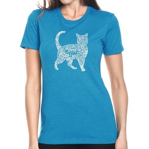 LA Pop Art Women's Premium Blend Word Art T-shirt - Cat - 1 of 4