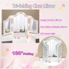 2-in-1 Kids Vanity Table,Touch Light Detachable Tri-Folding Mirror - 4 of 4