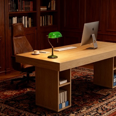 71-Inch Large Dining Table for 6-8 with Dual Side Storage, Wooden Kitchen Table w/ Large Tabletop & Sturdy Frame,for Kitchen, Dinner, Oak