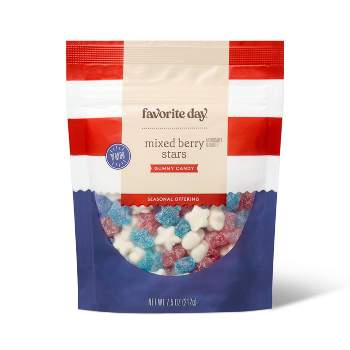 Stand-Up Resealable Pouch filled with 7.5oz MINI Red, White & Blue Stars - 7.5oz - Favorite Day™