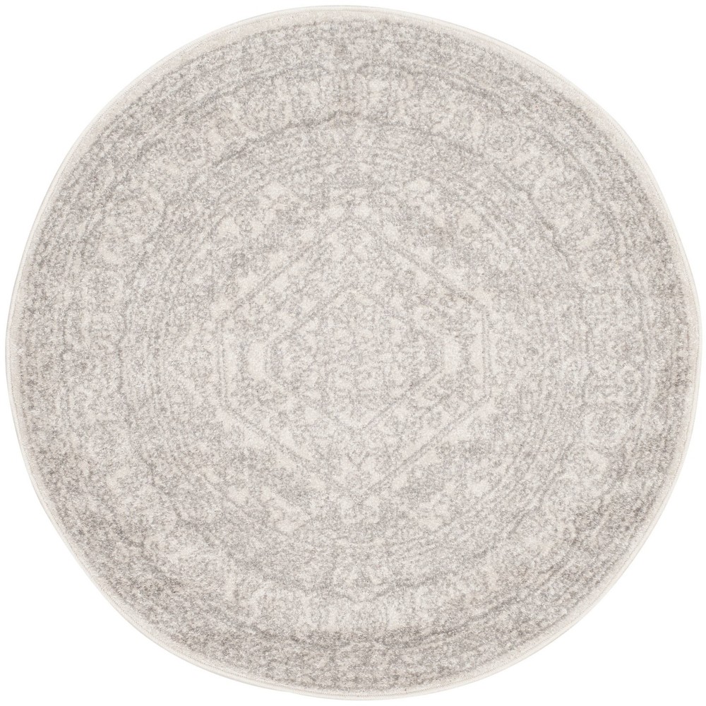4' Round Aldwin Accent Rug Ivory/Silver - Safavieh