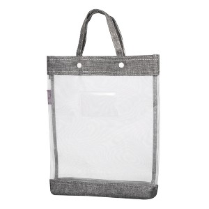 Unique Bargains Nylon Mesh Transparent Document Bag with Handle 13.4" x 11.6" - 1 of 4