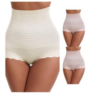 INSPIRE CHIC 3 Packs Women's High Waisted Body Shaper Shaping Tummy Control Panties - 1 of 4