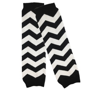 Wrapables Colorful Baby & Toddler Leg Warmers 1, Chevron Black and White - 1 of 2